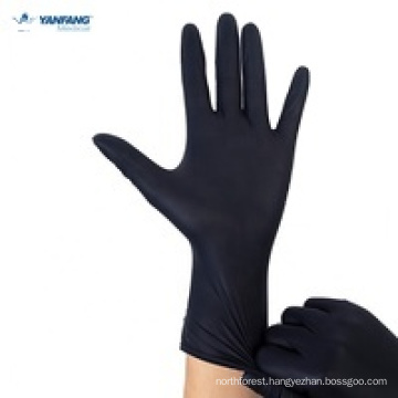 Powder Free Black Disposable Nitrile Gloves For Medical